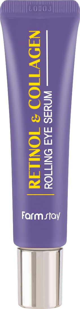 Farmstay Retinol & Collagen Rolling Eye Serum, 0.84 Fl Oz (Pack of 1)