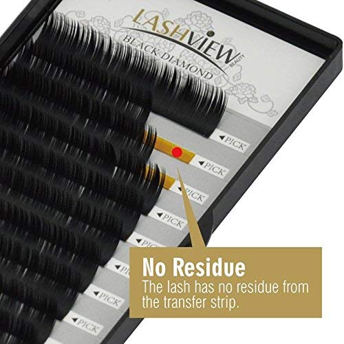 Lashview 0.20mm Ellipse Flat False Eyelash Extensions Extremely Soft Application-friendly Lashes C Curl 13mm