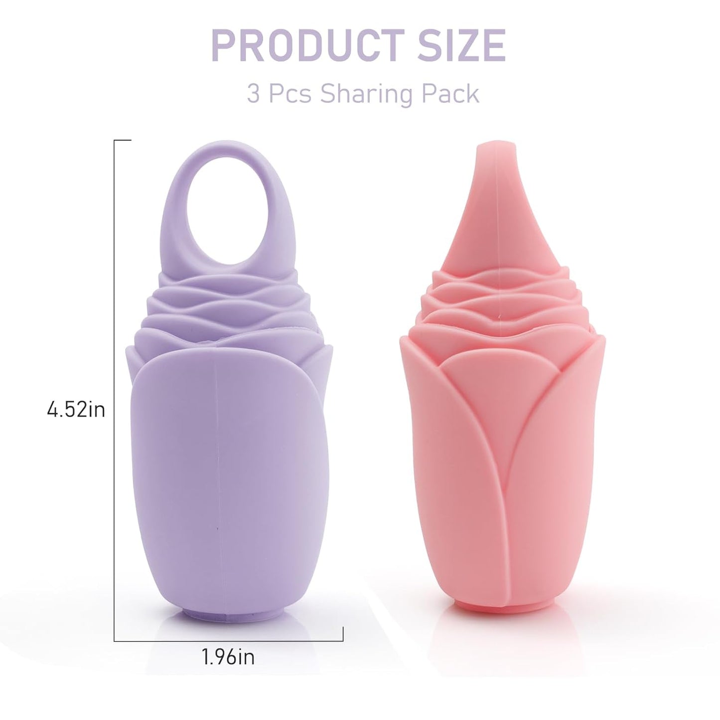 3 Pcs Facial Ice Roller Silicone Mold Reusable for Face Women and Eye Neck Cold Skin Care Tools Freezer De Puff Eye Bags Reduce Migraine Pain Pink 2 + Purple 1