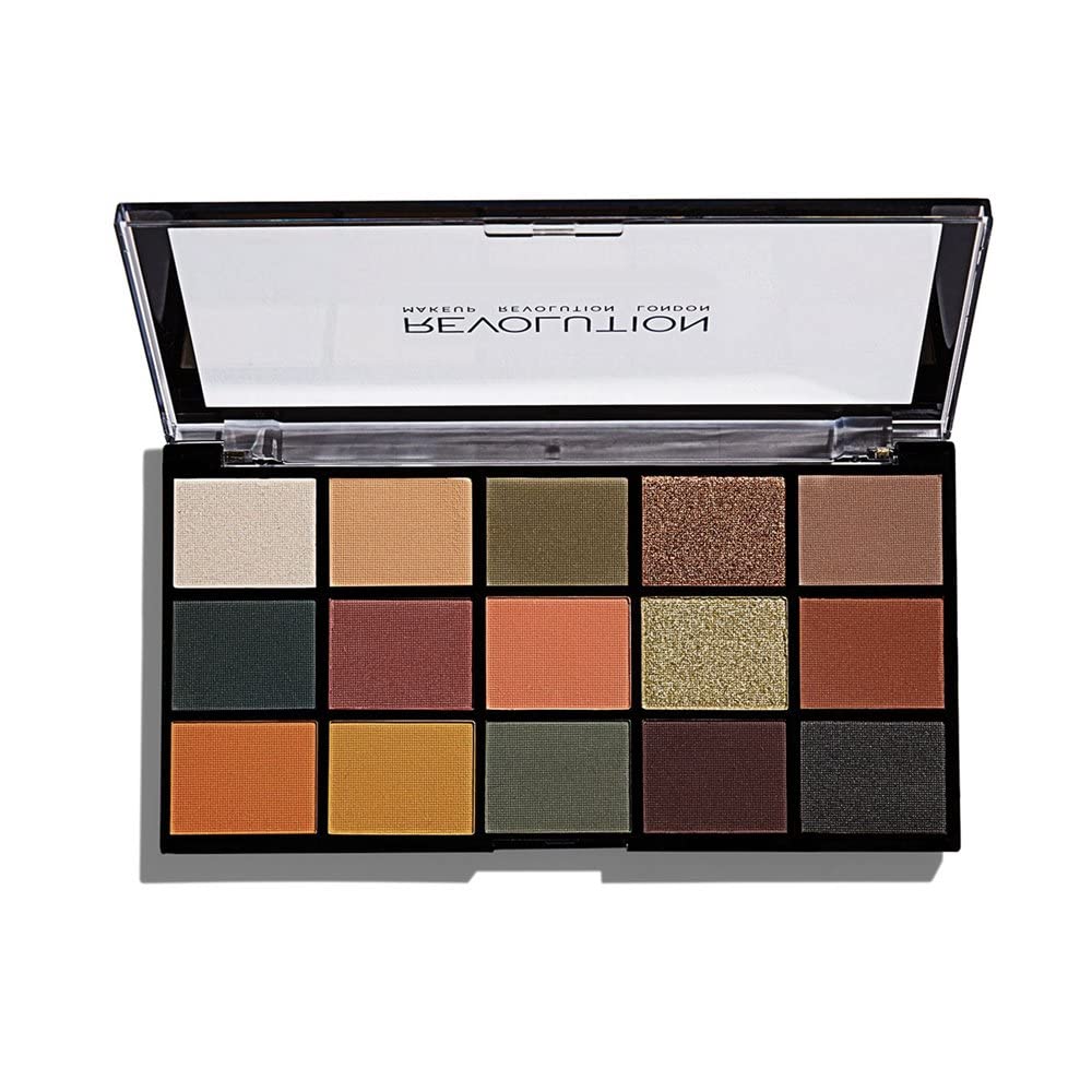 Makeup Revolution Reloaded Palette, Makeup Eyeshadow Palette, Includes 15 Shades, Lasts All Day Long, Vegan & Cruelty Free, Iconic Division, 16.5g
