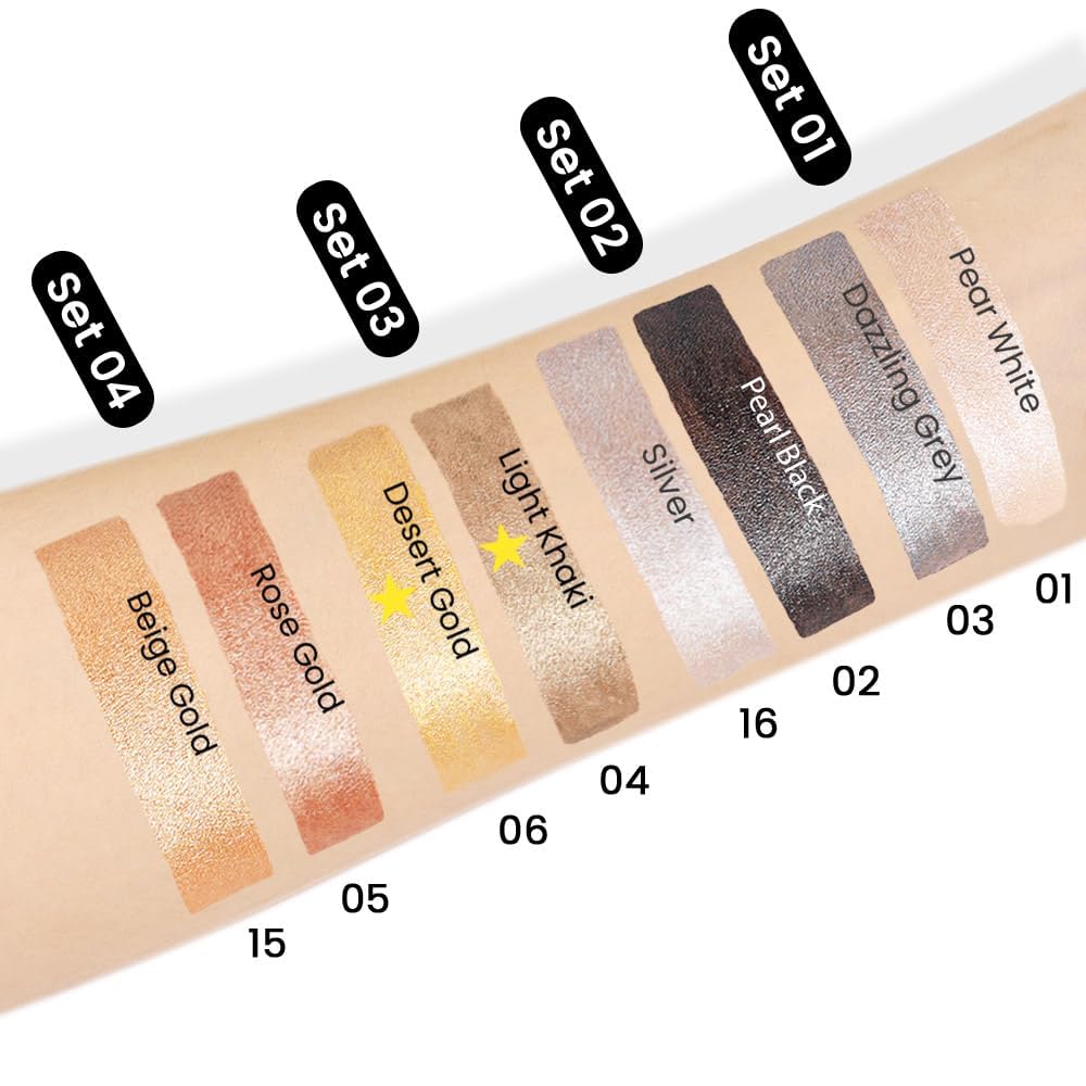 evpct 2Pcs Cream Eyeshadow Sticks Set for Eyes Light Khaki & Desert Gold Shimmer Eye Crayon Shadow Brightener Stick Pencil Pen Bulk sombras en crema para ojos 04+06