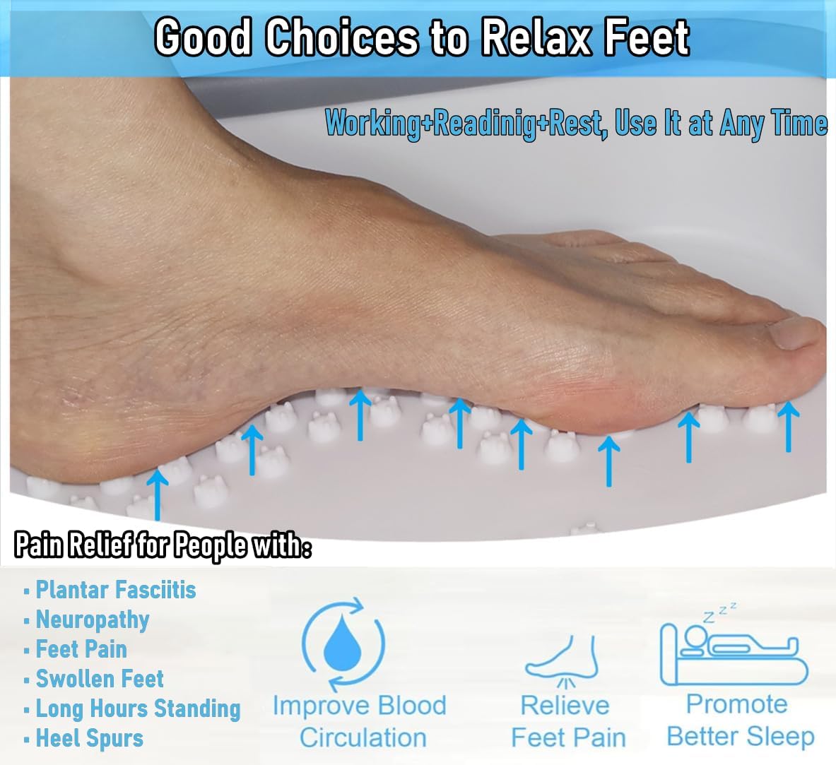 Collapsible Foot Bath Basin Soaker Tub with Handle for Soaking Feet, Foldable Pedicure Foot Spa Massager Foot Care Soak Plastic Inflatable Bucket Bowl Bathtub Tools for Washing Cleaning, White