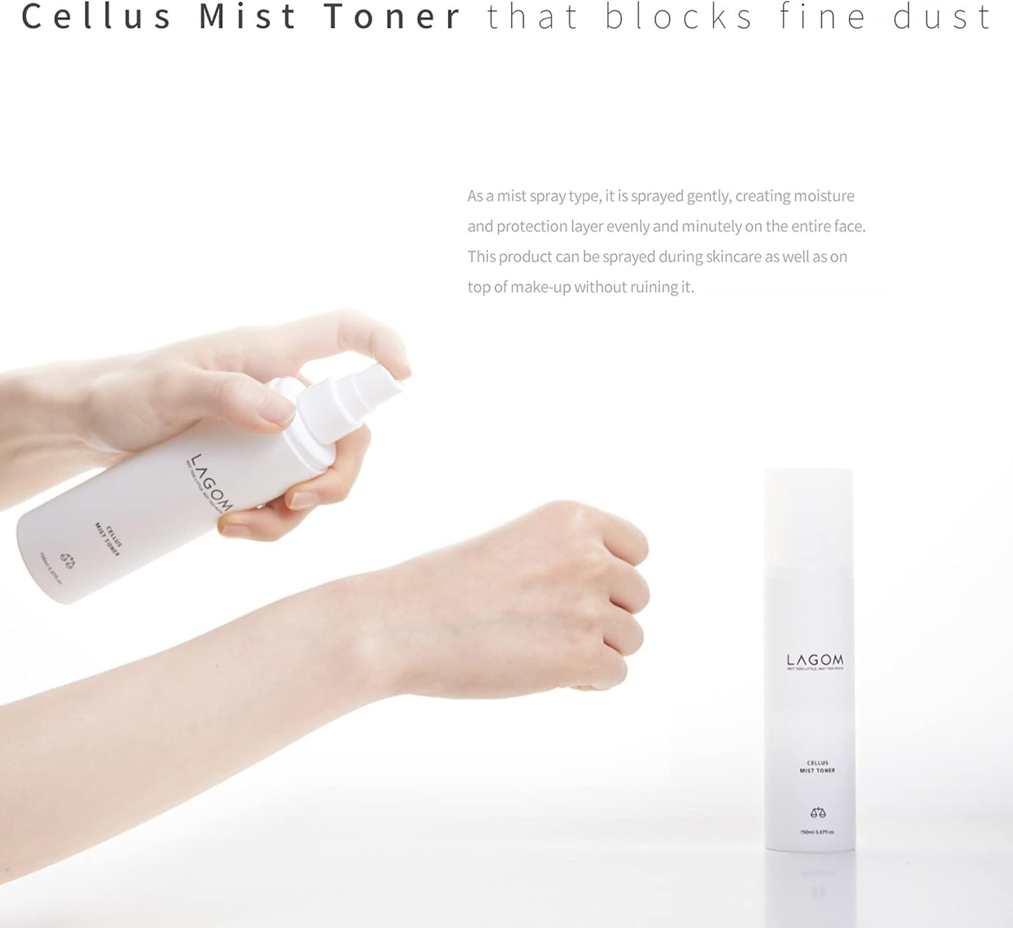 LAGOM Cellus Mist Toner, Face Moisturizer, Skin Barrier Strenghtening Hydration Spray, pH Protection, Alcohol-Free, Zero-Irritation for Sensitive Skin 4.05 Fl Oz