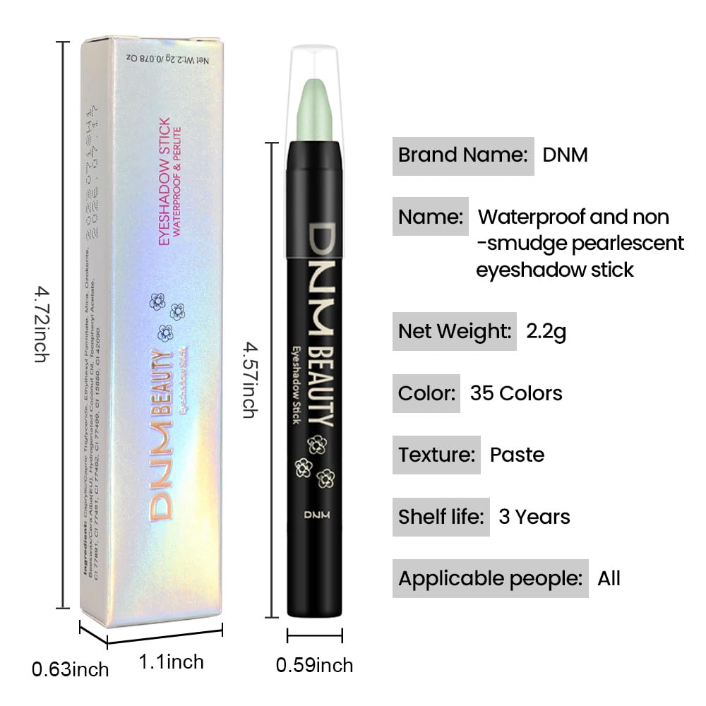 evpct Greenish Cyan Shimmer Cream Eye Shadow Brightener Sticks Set for Eyes, Cyan Shimmery Matte Pencil Eye shadow Applicator Stick Pen Palette Makeup Waterproof sombras en crema para ojos 12#