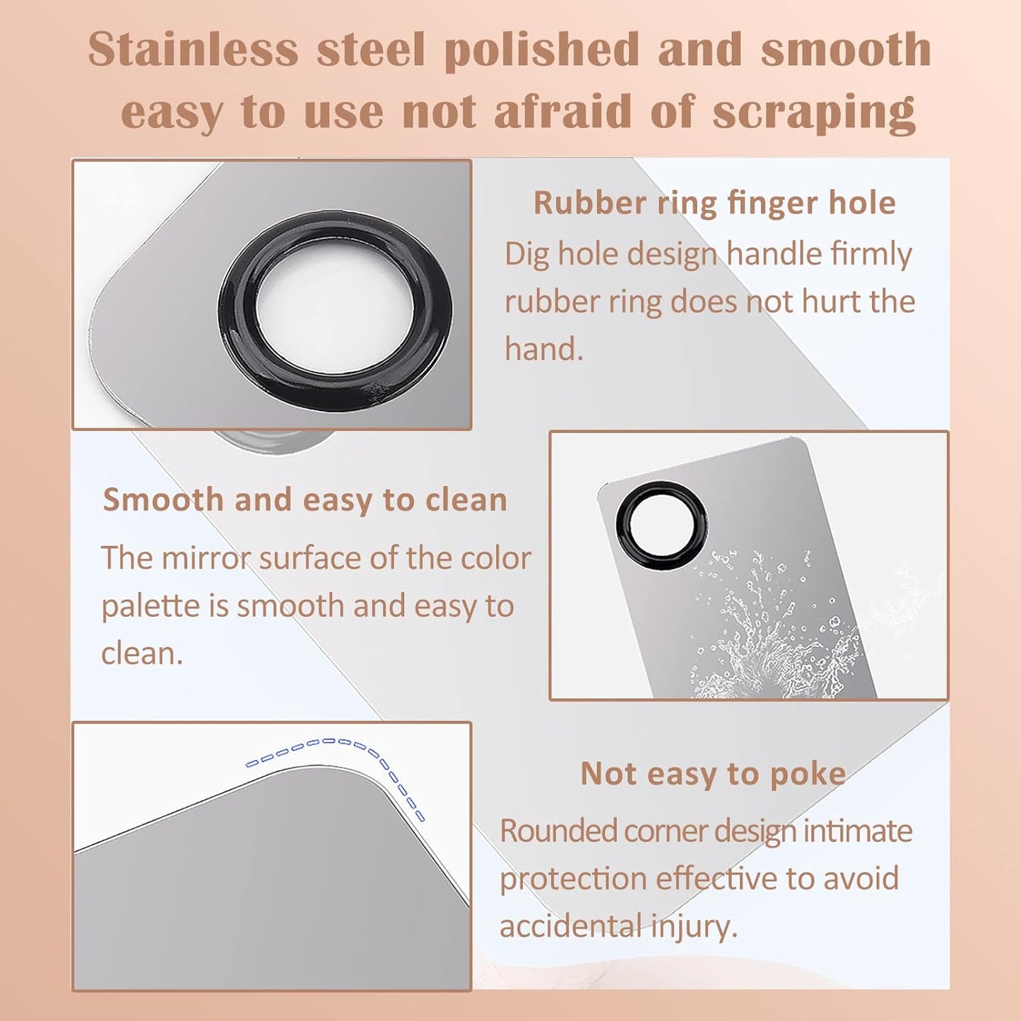 DAGEDA Stainless Steel Makeup Spatula Set, Makeup Mixing Palette Make up Spatula Tool, Foundation Spatula Makeup Foundation Mixing Pigment Palette, Cosmetic Spatula Foundation Palette Make up Tool