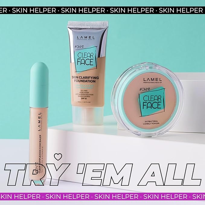 Lamel OhMy Clear Face Powder - Light Natural Coverage & Suet Control - Cruelty Free - Light Natural N.401