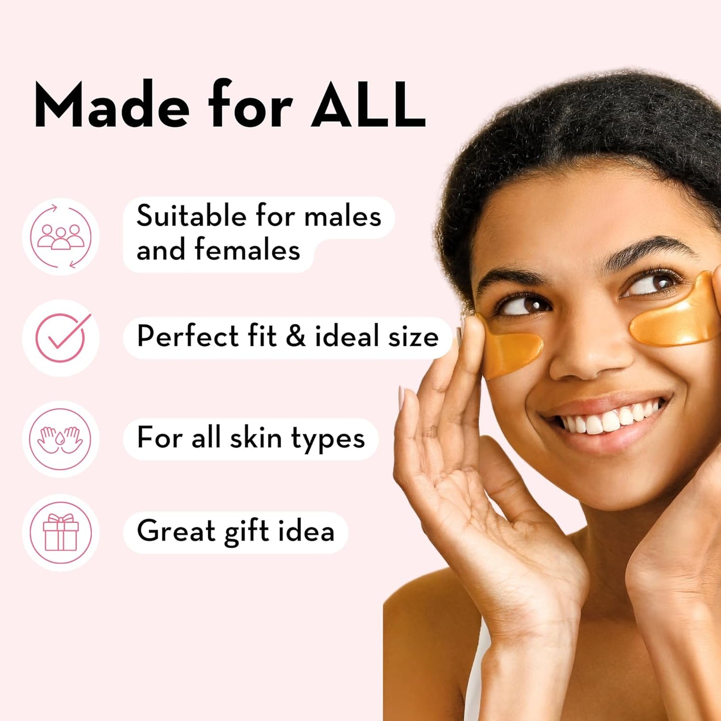 Elizabeth Mott Under Eye Patches with 24K Gold, Collagen, Niacinamide & Peptides - Hydrating & Brightening Eye Mask for Puffy Eyes and Wrinkles - Gifts for Women, Cruelty Free