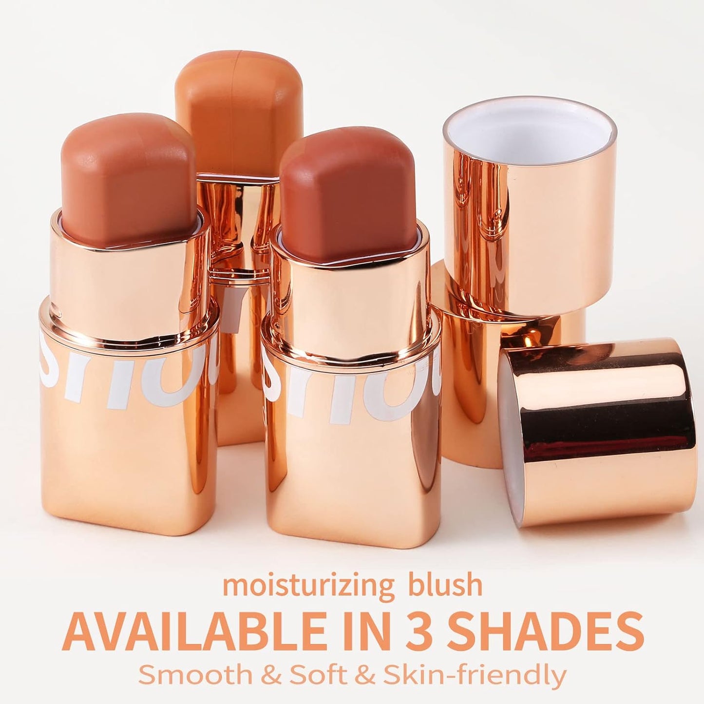 Boobeen Cream Blush Stick for Cheek Makeup, Multi Stick Makeup Face Blush Stick Matte Natural, Lightweight Buildable Blush Makeup Stick for Cheeks Eyes and Lips, Nude Creamy Formula