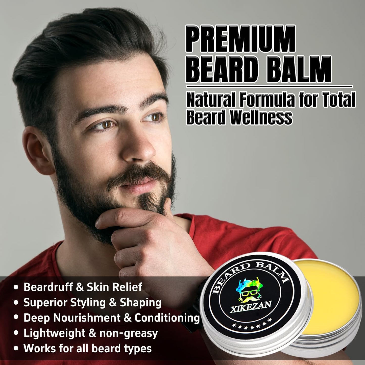 Beard Straightener w/Beard Oil & Balm & Guide E-Book,Upgraded 3 in 1 Hair Straightener Brush Beard Straightening Comb,Unique Stocking Stuffers Gifts for Men Him Dad Husband Birthday Christmas Gifts