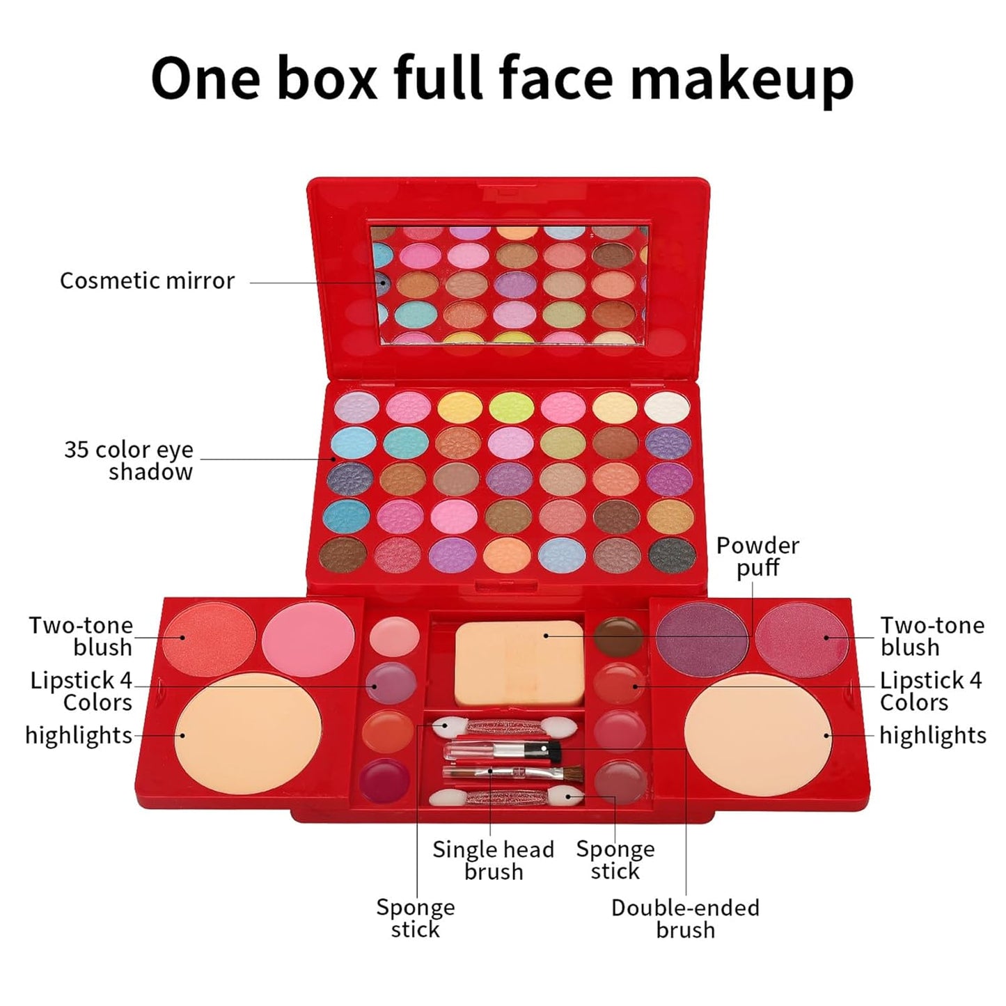 All-in-One Makeup Gift Set Travel Makeup Kit Complete Starter Makeup Bundle Lipgloss Lipstick Concealer Blushes Powder Eyeshadow Palette Cosmetic Palette for Teen Girls & Adults #10