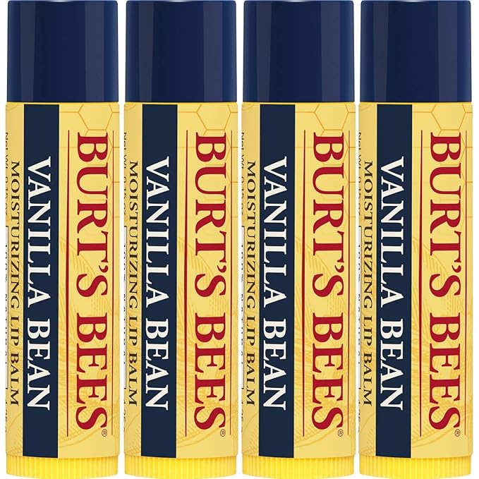Burt's Bees 100% Natural Moisturizing Lip Balm, Vanilla Bean - 4 Tubes