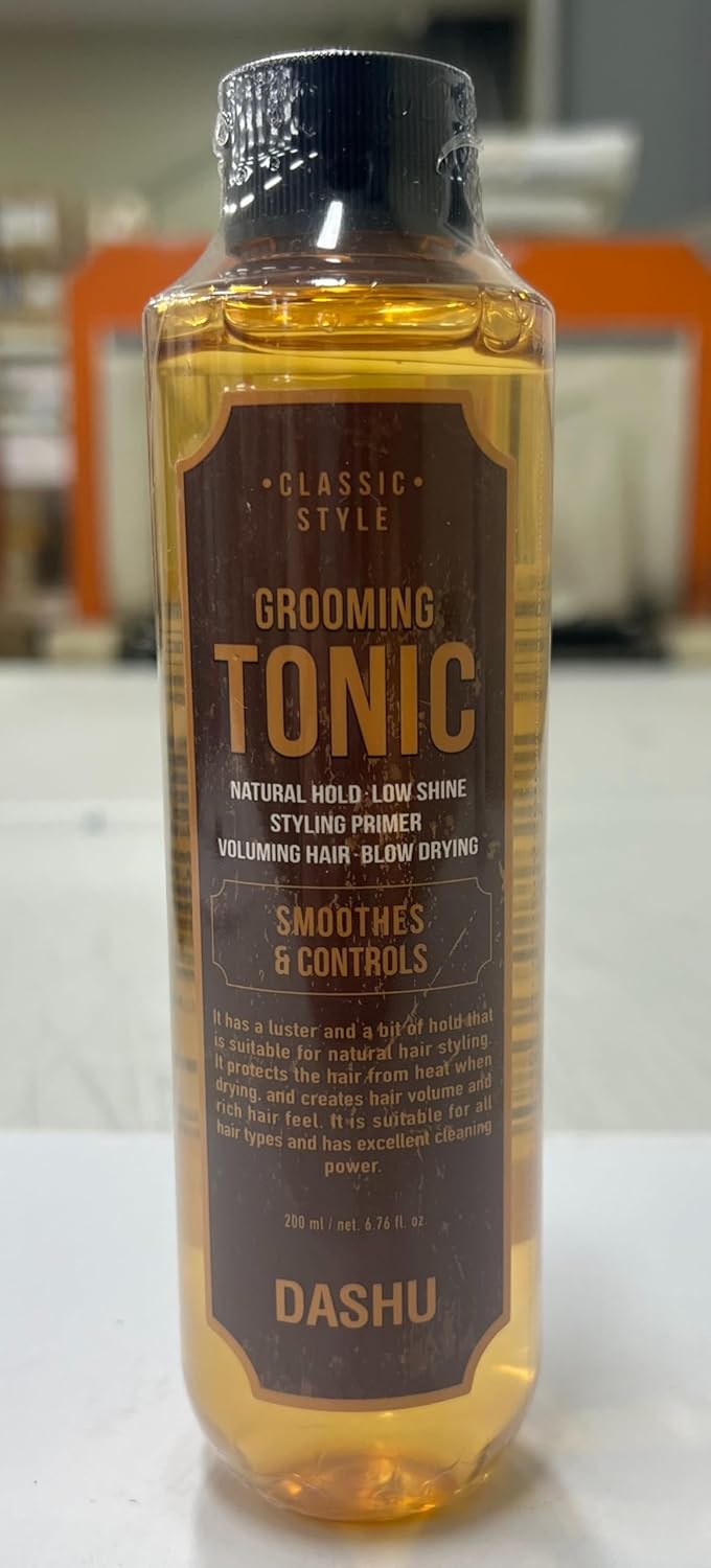 DASHU Classic Style Grooming Tonic - Korean Hair Tonic for Men w/Baobab Seed Oil, Phyto Zein & ABIL ME 45 MB - Lightweight Hair Styling - Volumizing Hair Serum - Scented Hair Scalp Oil (6.76 fl oz)