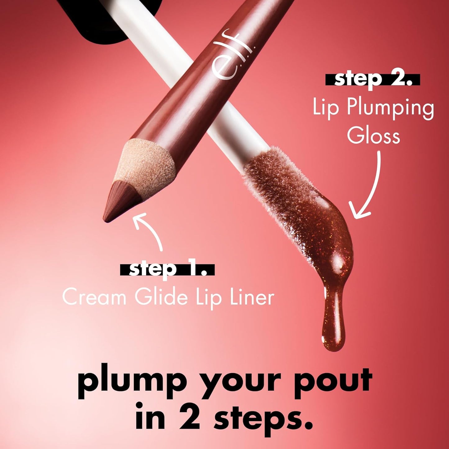 e.l.f. Lip Plumping Gloss, High-Shine Liquid Lip Color, Creates Fuller Lips & A Plumper Pout, Moisturizing Formula, Vegan & Cruelty-Free, Praline