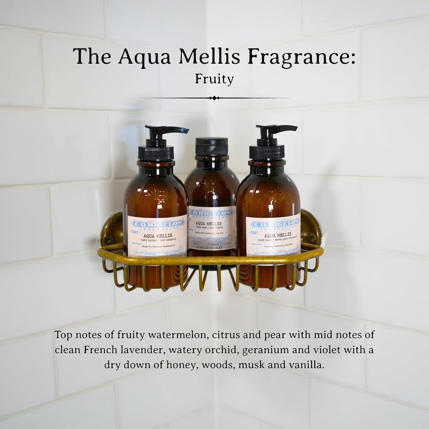 C.O. Bigelow Aqua Mellis Body Lotion, Iconic Collection Moisturizing Body Lotion with Shea Butter, Borage Oil & Grapeseed Oil, 10.5 Fl Oz