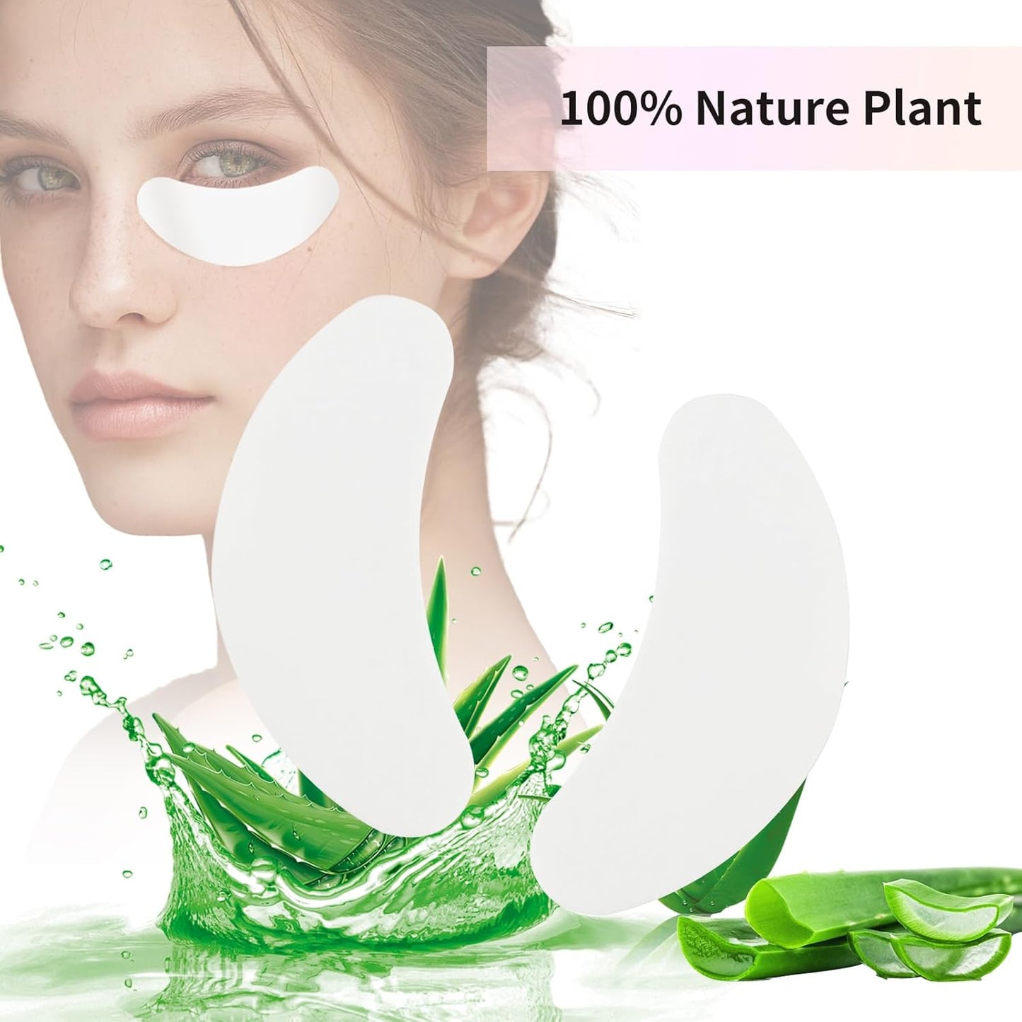 50Pairs Eyelash Extension Gel Patches Kit Natural Hydrogel, Lash Gel Pads for Beauty Makeup Mask Kit Supplies Eye Mask Pads Beauty Tools (Silver-Women)