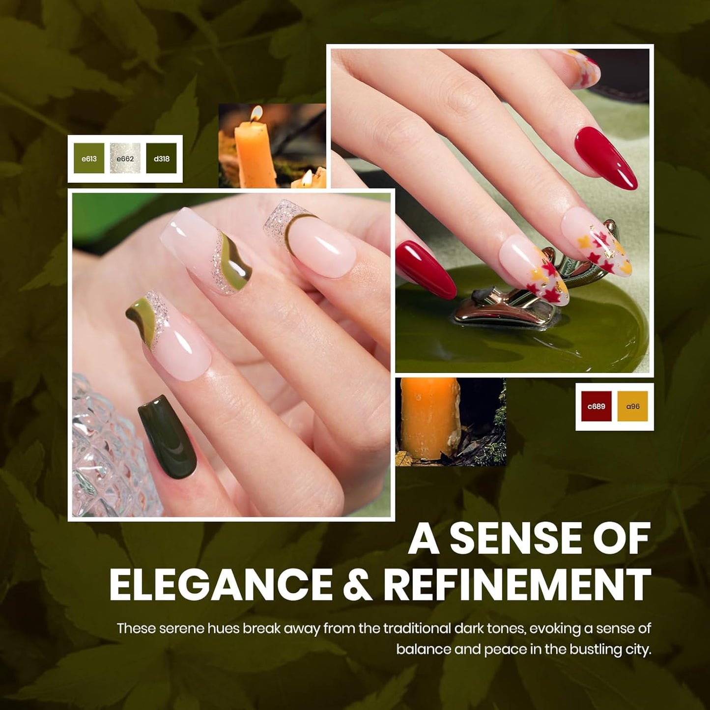 Beetles Cat Eye Gel Nail Polish Set - 20 Colors Fall Gel Polish Nail Set Burgundy Brown Green Nail Polish Glitter Pearl Nail Manicure with Base Coat Matte&No Wipe Top Coat Soak off Gifts