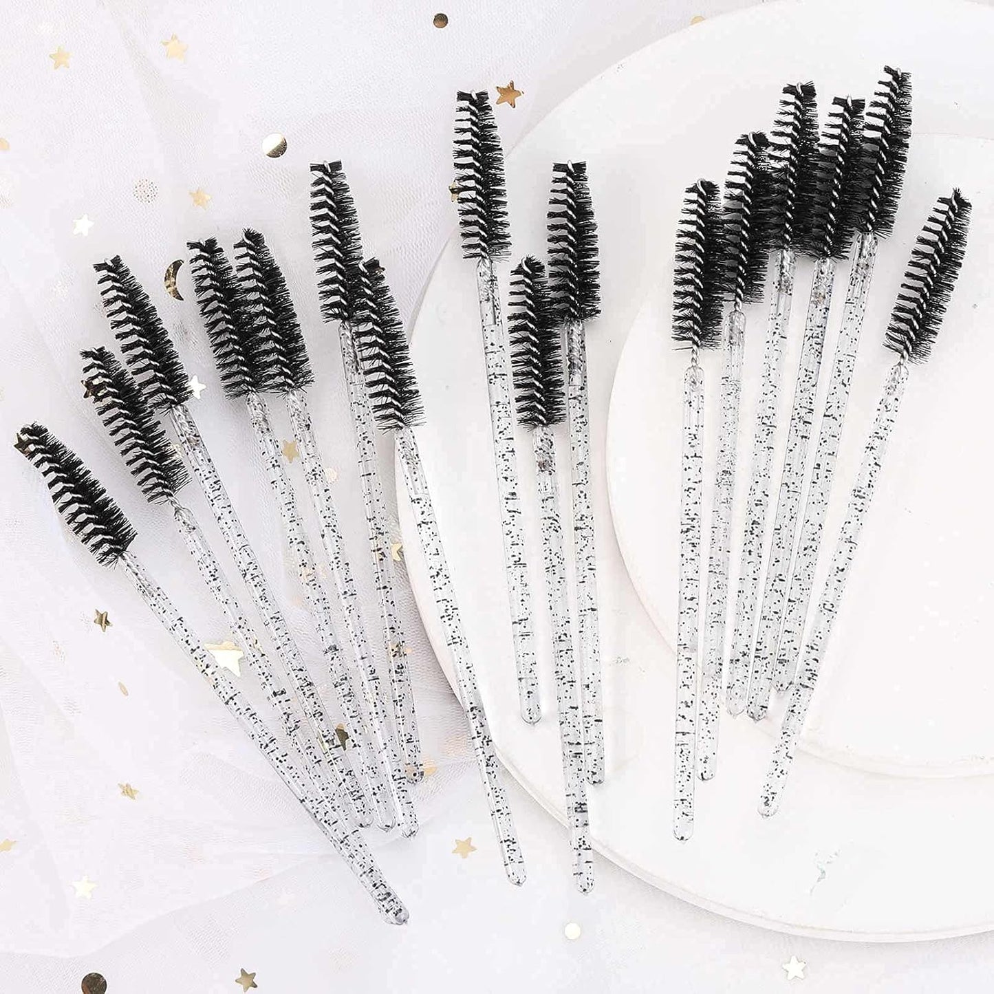 Tbestmax 1000 Disposable Mascara Wands Eyelash Brush Spoolies for Eyebrow Eye Lash Extension Black