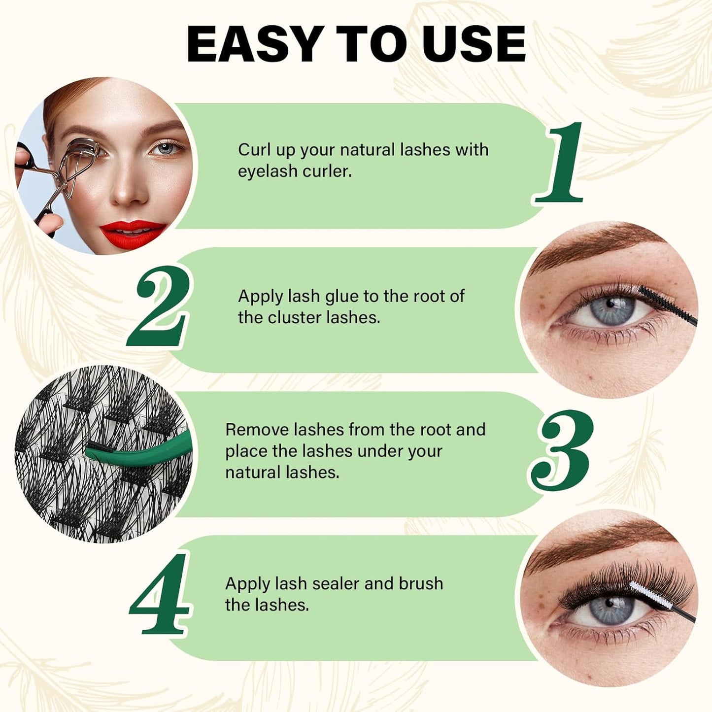 Lash Clusters 144pcs Individual Lashes D Curl 10mm Eyelash Clusters KEYYOU Air Touch Cluster Lashes Super Lightweight Soft Wispy Comfortable Easy DIY at Home(Air02-D-10mm)