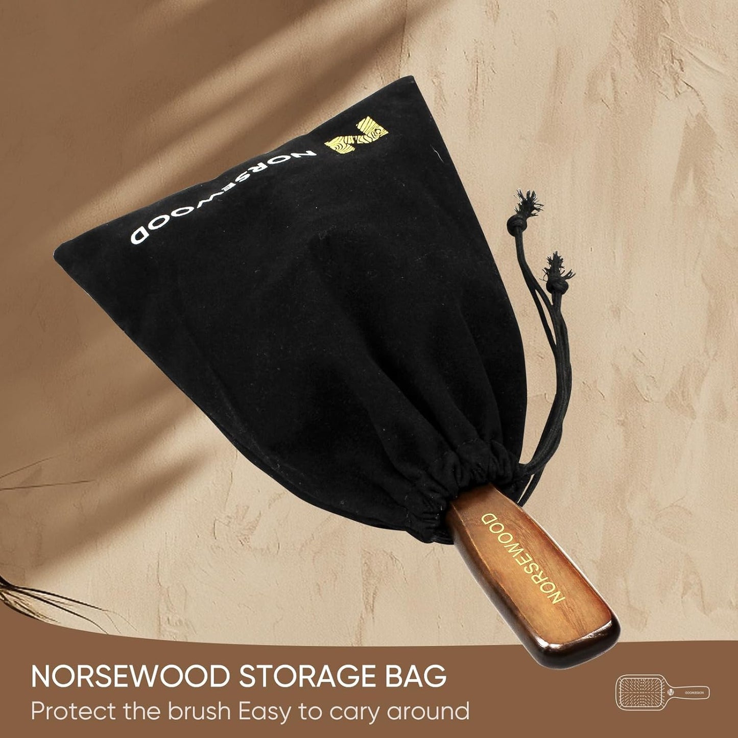 100% Natural Wood Hairbrush for Massaging Scalp,for Most Hair Types, Wooden Bristle for Reducing Damage, Scalp Massager Perfect for Women, Men & Kids