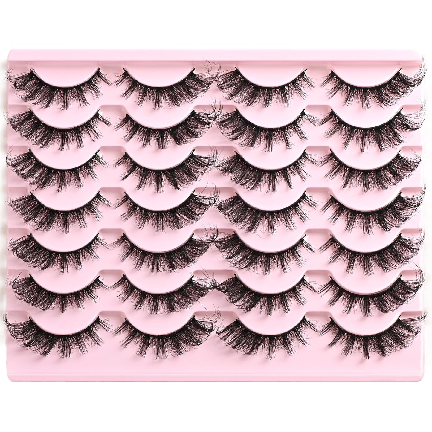 FARRED Cat Eye Lashes Fox Eyelash Wispy Fluffy False Eyelashes 14 Pairs Fake Eyelashes Natural Look Short Natural Lashes Cat Eye Lash Wispy Volume Eyelash (F23 | 8-16mm)