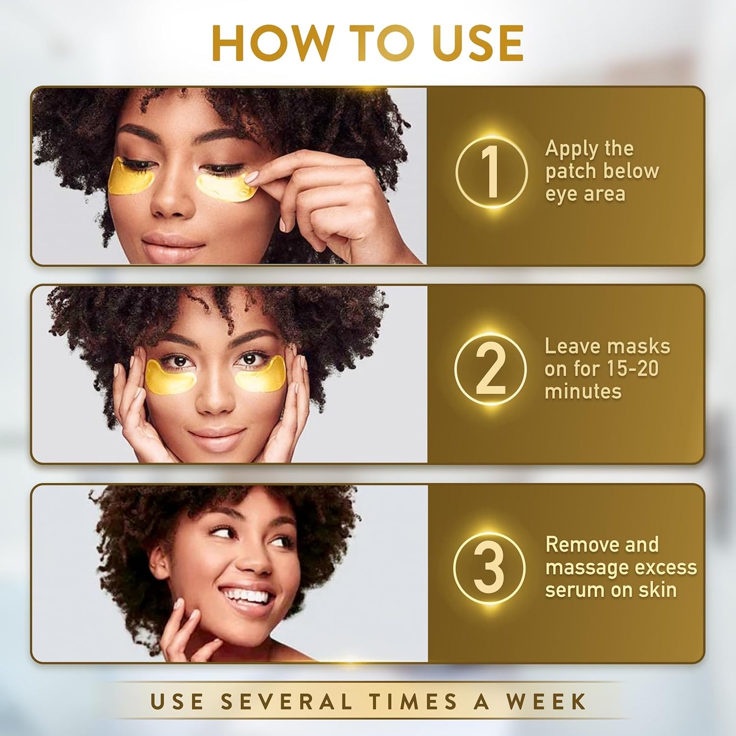 PatchRx 24K Gold Under Eye Patches for Puffy Eyes and Dark Circles with Pure Collagen, Eye Gel Pad Masks for Reducing Eye Bags, Puffy Dark Circles, Wrinkles, and Fine Lines- 36 Pairs