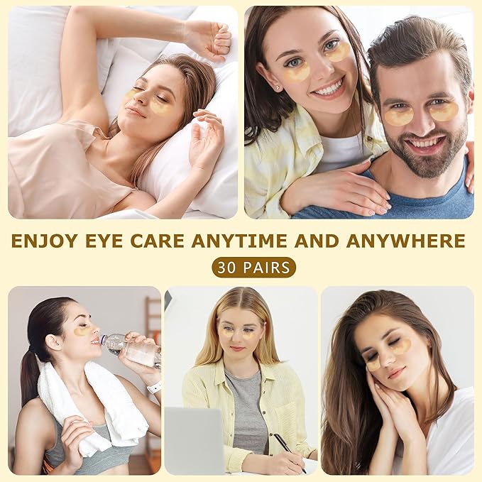 COSMETIC |24k Gold Vitality-Fill Hydra-Gel Eye Patches | Anti-Aging Under-Eye Patches, Help Boosting Lift & Firm the Look of the Eye Area