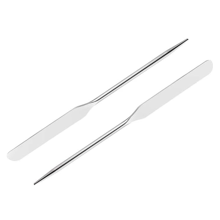 5 Pieces Stainless Steel Makeup Spatula Foundation Mixing Tool Eye Cream Spoon Foundation Spatula Cosmetic Skincare Spatula Nail Art Makeup Stirring Rod for Home Beauty Salon, Silver