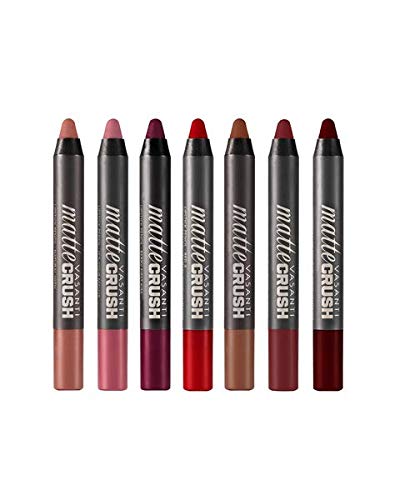 VASANTI Matte Crush Lipstick Pencil – Peachy Keen Natural Peach – Soft, Velvety Matte Finish, Waterproof, Smooth Application – Natural, Vegan, Paraben-Free Lip Color