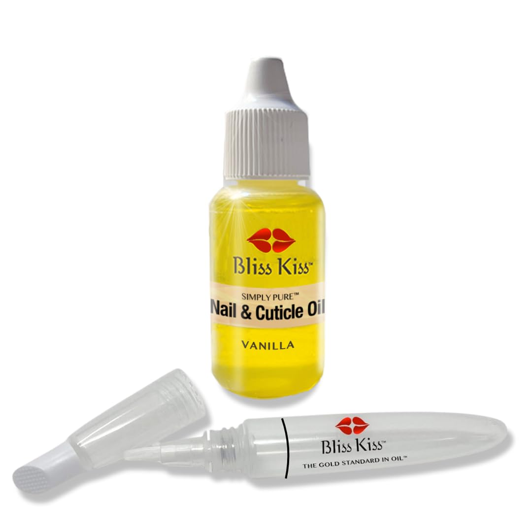 Bliss Kiss Simply Pure Dropper with Refillable Cuticle Squeeze Pen Kit (Vanilla, Single Pen)