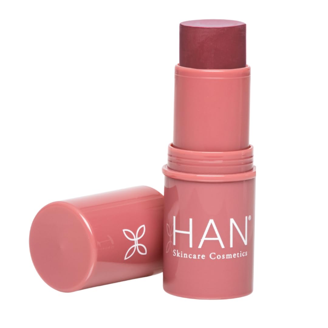 HAN Skincare Cosmetics Vegan, Cruelty-Free, 3-in-1 Multistick for Cheeks, Lips, Eyes, Bordeaux Glow | Large