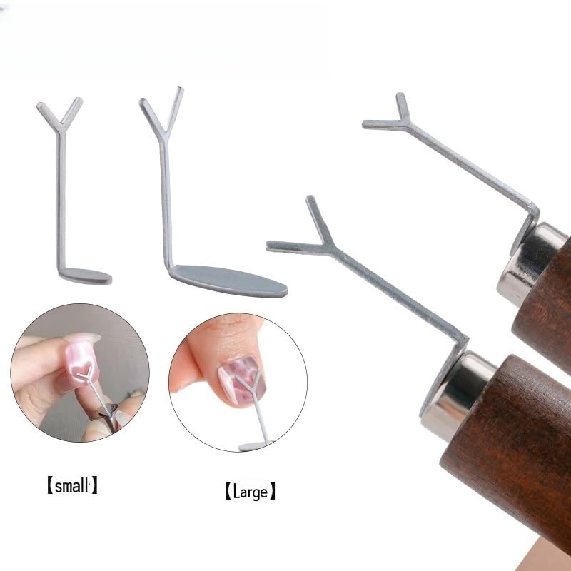 2 PCS Heart Cat Eye Magnet Set – Magnetic Nail Art Tool for Stunning Heart-Shaped Designs, Y-Shaped Guide, DIY Manicure Kit for Cat Eye Gel Polish