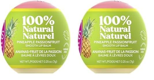 eos 100% Natural Lip Balm- Pineapple Passionfruit, All-Day Moisture, Made for Sensitive Skin, Lip Care Products, 0.25 oz (Pack of 2)