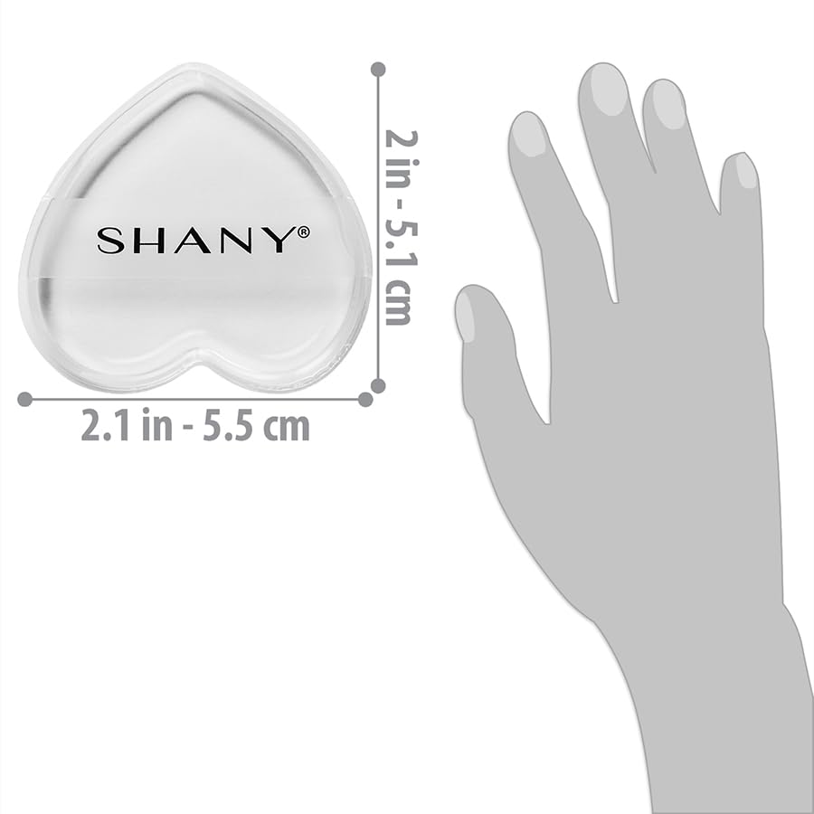 SHANY Stay Jelly Silicone Sponge - Clear & Non-Absorbent Makeup Blending Sponge for Flawless Application with Foundation - HEART