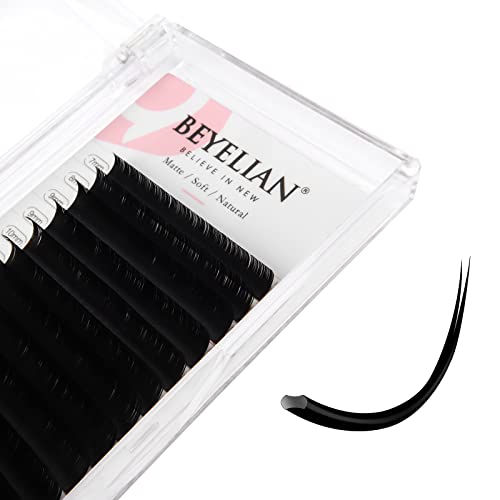 BEYELIAN Flat Eyelash Extension, Ellipse Lash Extensions 0.15/0.20 C/D Curl 7-15mm 16 Rows Matte Black Eyelash Extension Supplies Classic Lash Extensions Individual Eyelashes Salon Use