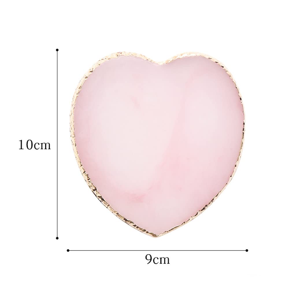 Resin Nail Art Palettes,Makeup Palettes, Resin Nail Mixing Palette Drawing Color Palette Gel Polish Color Mixing Plate Gold Edge Nail Art Display Cosmetic Mixing Tools (1 pc Pink Heart)