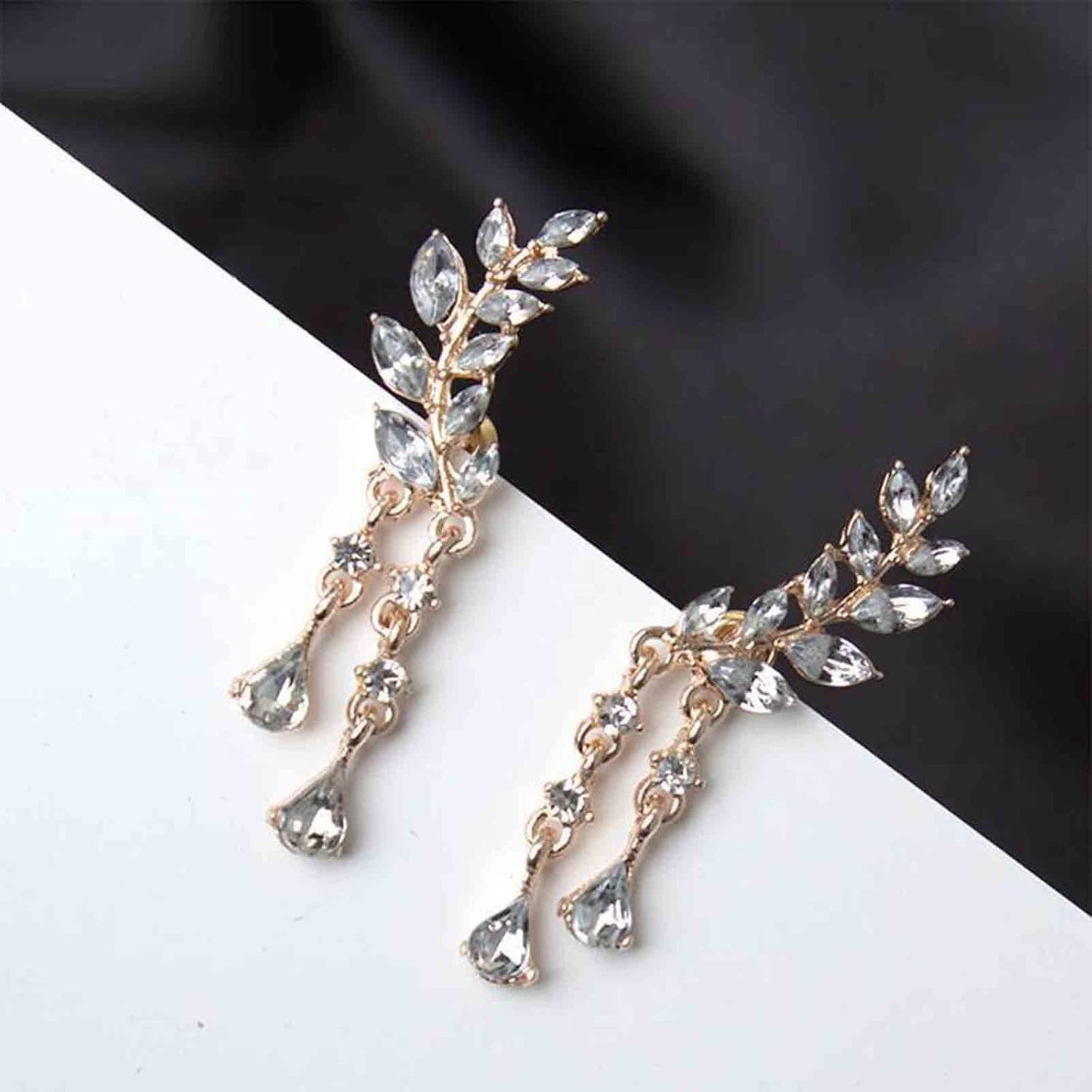 Boho Rhinestone Ear Crawler Earrings Gold Crystal Wing Ear Climber Earrings Angel Wing Crystal Dangle Earrings Cz Wing Studs Earrings Jewelry for Women and Girls