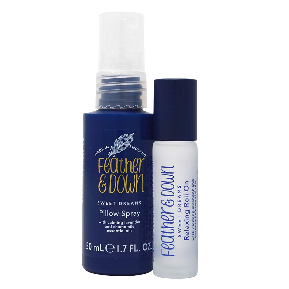 Feather & Down Sweet Dream Perfect Partners Gift Set: 50ml Pillow Spray & 10ml Roll-On, With Calming Lavender & Chamomile Essential Oils, Vegan & Cruelty Free