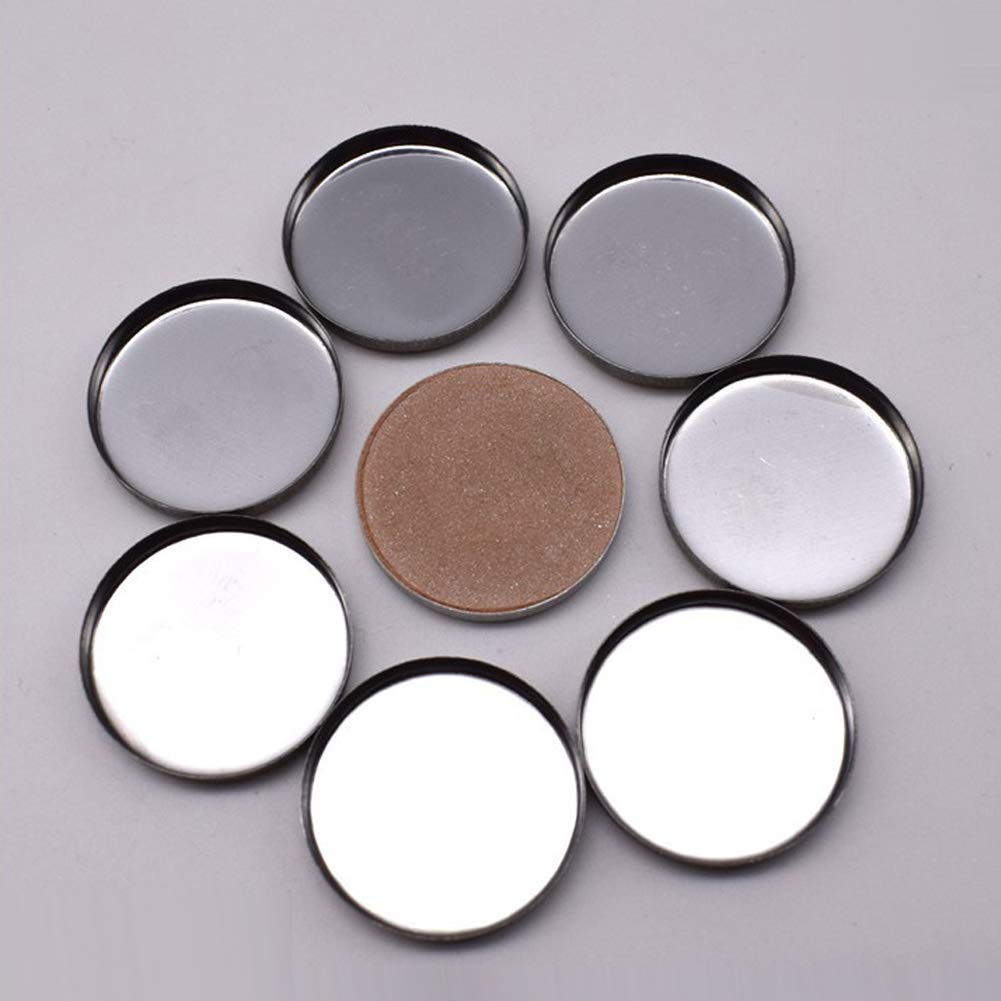 20 Pieces Empty Round Metal Tin Palette Pans Round Metal Pans Cosmetic Eyeshadow Pans for Eyeshadow Palette Magnetic Makeup Palette, 36mm Diameter 3.5mm Height