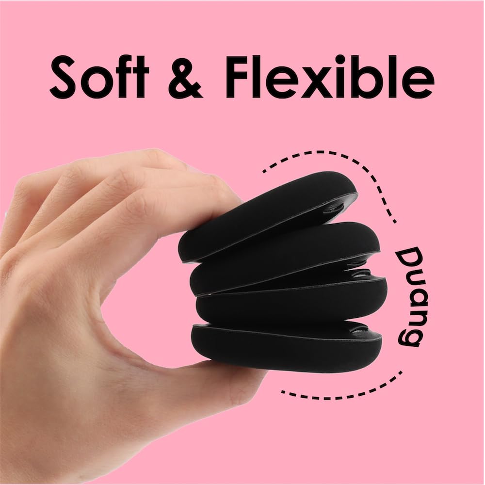 4Pack Makeup Sponge Latex-Free Soft Blender Sponge Perfect for Foundation Concealer Cream Powder, Beauty Sponge Set for Long-lasting and Natural Makeup, 2X-Large Black and 2 Medium Pink