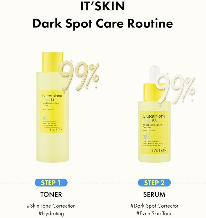 It'S SKIN Glutathione Shot B3 Toner 4.05 Fl Oz, 99% Pure Glutathione, Deep Hydration & Skin Texture Care, Fast-Absorbing for Daily Toner, Korean Skincare