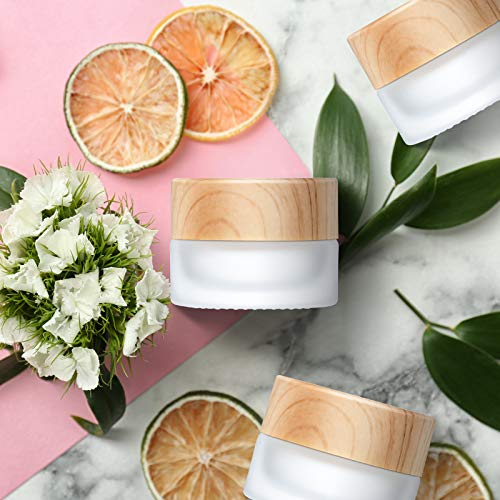 Geiserailie Glass Cosmetic Containers Empty Sample Jars with Leak Proof Lids Makeup Sample Containers for Lotion Cream Cosmetic(10 Pieces,30 Gram)