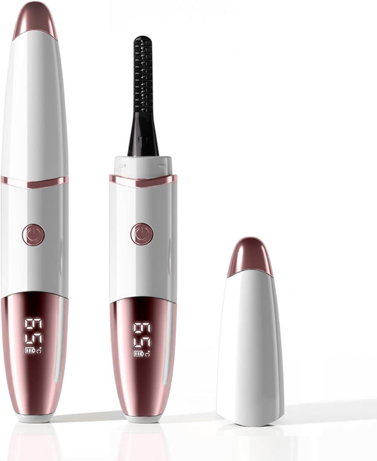 Heated Eyelash Curler, Fast Heat up Within 10s, 24 Hours Long Lasting, Rechargeable Electric Eyelash Curler