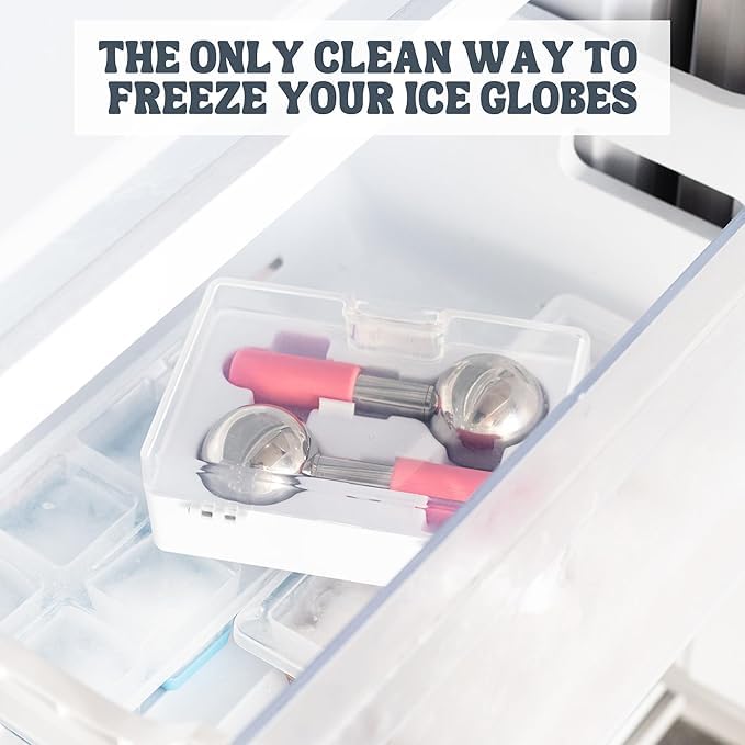 Eli with Love Ice Globes for Facials - 360 Rotating Unbreakable Steel Ice Globes with Carry Case - Professional Esthetician Supplies - Ice Roller for Face and Eyes - Ideal Skincare Tool (Pure White)