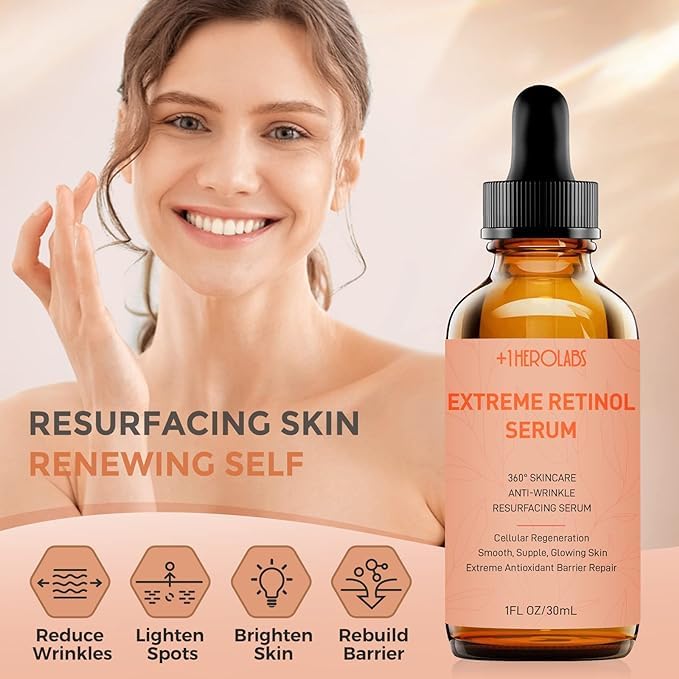 Face Serum Set – Retinol Serum & Hyaluronic Acid for Face – Anti Aging Skin Care Set for Women – Firm, Wrinkle Smoothing