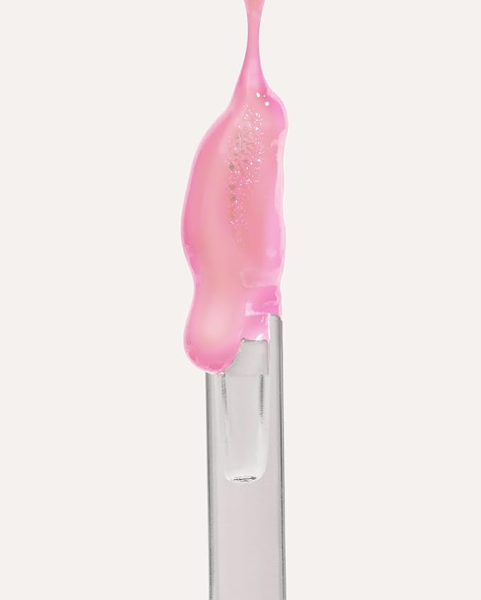 YENSA Super 8 Lip Oil, Natural Korean Moisturizing Gloss, No-Sticky Transparent Formula For Hydrating Lip Care (Pink Shine) .22 fl oz