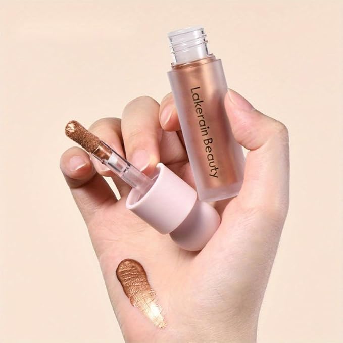GECOMO Liquid Contour Beauty Wand Face Highlighter Bronzer Makeup Stick, Dewy Finish, Moisturizing Silky Smooth Texture 0.25 Oz/ 7.5ml - 03 ROSE GOLD