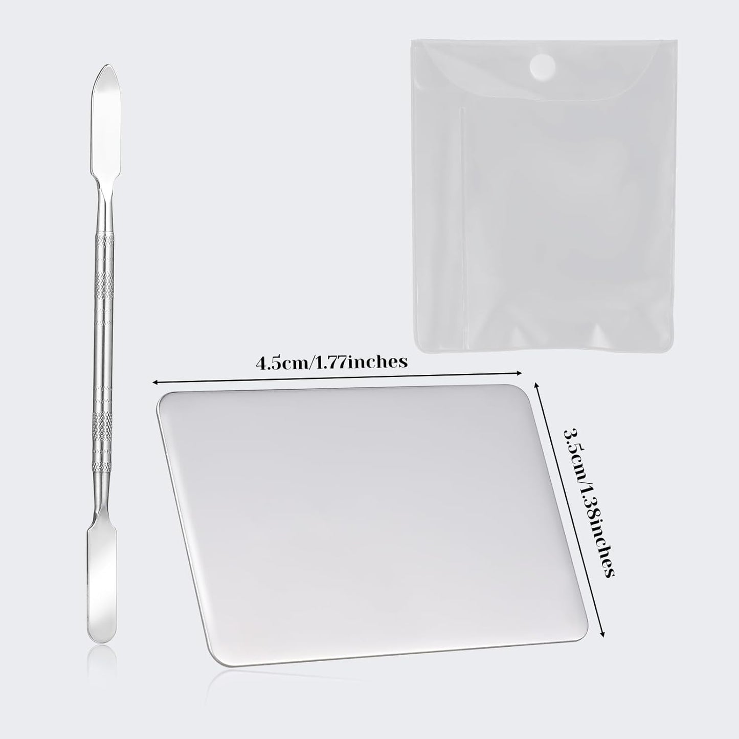 Beauty Spatula, Stainless Steel Makeup Spatula Korean Set Mixing Palette Korean Spatula Set Professional Foundation Cosmetic Palette Nail Art Makeup Tool for Eye Shadow Nail DIY Art