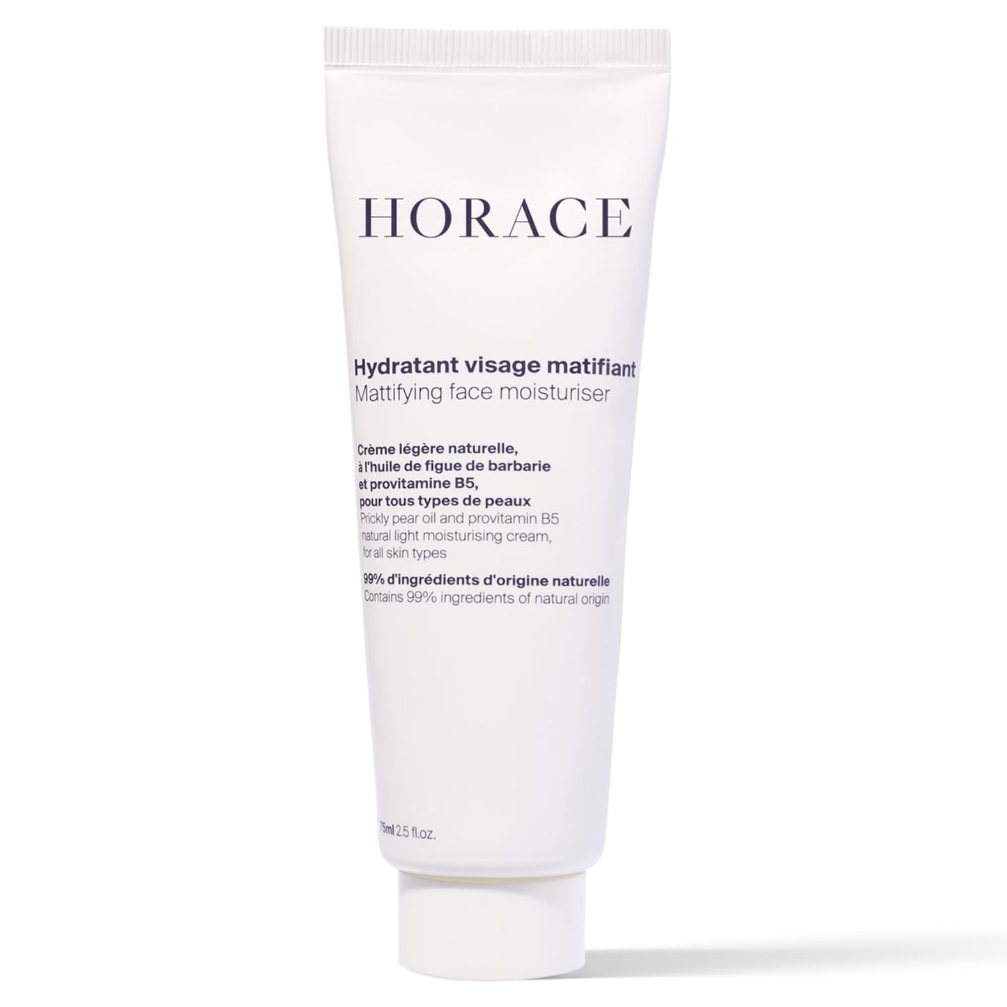HORACE Mattifying Face Moisturizer for Men – 96.6% Organic & Natural Ingredients – No Silicones or Mineral Oils – Moisturising Cream for All Skin Types – Unscented, 75 ml