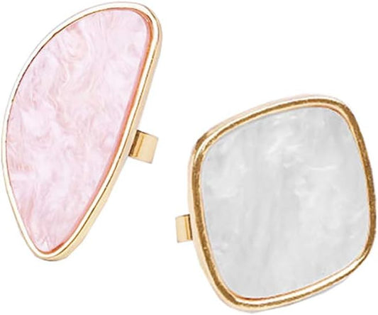 2 Pcs Resin Mixing Palette with Finger Rings Eyelash Extension Glue Rings Nail Art Equipment