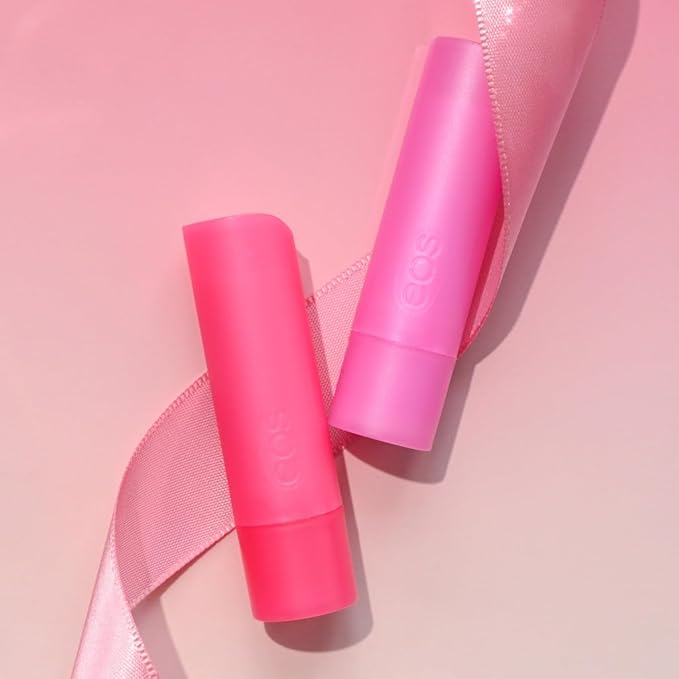 eos Holiday Lip Balm Gift- Strawberry Cheer & Candy Cane Swirl, Stocking Stuffers, All-Day Moisture Lip Care, 0.14 oz, 2-Pack